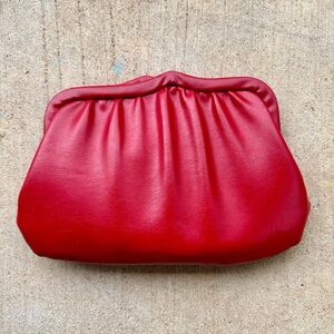 Small 60s Vintage Red Vinyl Convertible Clutch Purse